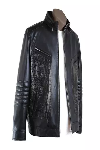 men's black lambskin leather biker jacket classic moto zip style exclusive high quality