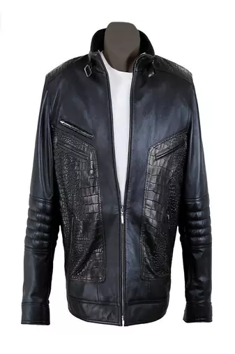 men's black lambskin leather biker jacket classic moto zip style exclusive high quality