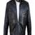 men's black genuine lambskin leather jacket crockdile pocket design biker cross zip look