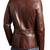men's brown genuine lambskin leather jacket 4 pocket button biker style