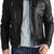 men's black genuine lambskin leather jacket zip quilted hand look biker style