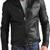men's black genuine lambskin leather jacket zip quilted hand look biker style