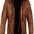 men's brown hoodie genuine lambskin leather jacket biker style