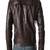 men's brown genuine lambskin leather jacket café racer biker style