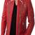 men's red genuine lambskin leather jacket multiple zip quilted shoulder look biker style
