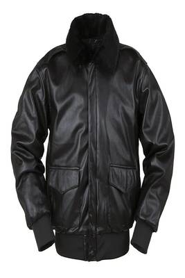  mens black genuine lambskin leather jacket knif cuffs & waistband envelope-style front pockets  1