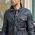 men's blue genuine lambskin leather jacket button pocket & café racer biker style