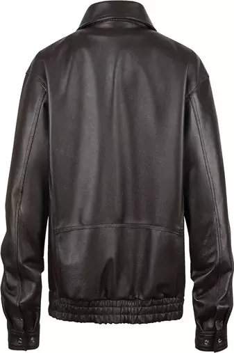 men's dark brown genuine lambskin leather jacket simple style