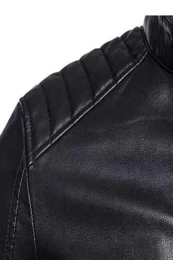 men's black genuine lambskin leather jacket ziper & café racer biker style