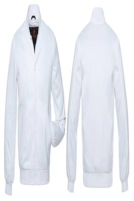 Men's white genuine lambskin leather jacket- front button biker style 1