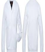 Men's white genuine lambskin leather jacket- front button biker style