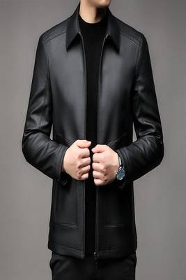 men's black lambskin leather jacket classic zip up style exclusive original 1