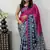 Pink Color Heavy Mirror Work  Satin Silk  Saree