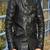 men's simple black genuine lambskin leather button jacket style