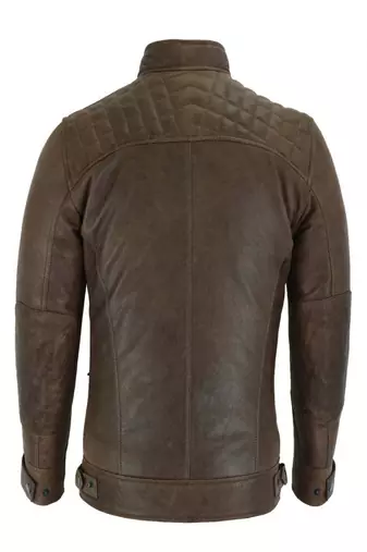 men's  dark brown genuine lambskin leather jacket zipper look biker style