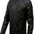 men's black genuine lambskin leather jacket ziper & café racer  quilted hand biker style
