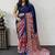 Purple Color Heavy Mirror Work  Satin Silk  Saree