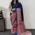 Purple Color Heavy Mirror Work  Satin Silk  Saree