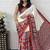 White Color Heavy Mirror Work  Satin Silk  Saree