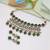 Green color american diamond necklace set