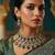 Green color american diamond necklace set