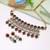 Maroon & green color american diamond necklace set