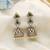 Green color american diamond earrings