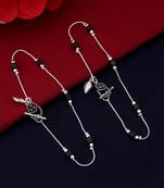 Black color oxidised anklet