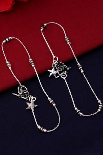 Multi color oxidised anklet