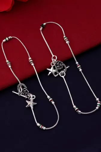Multi color oxidised anklet