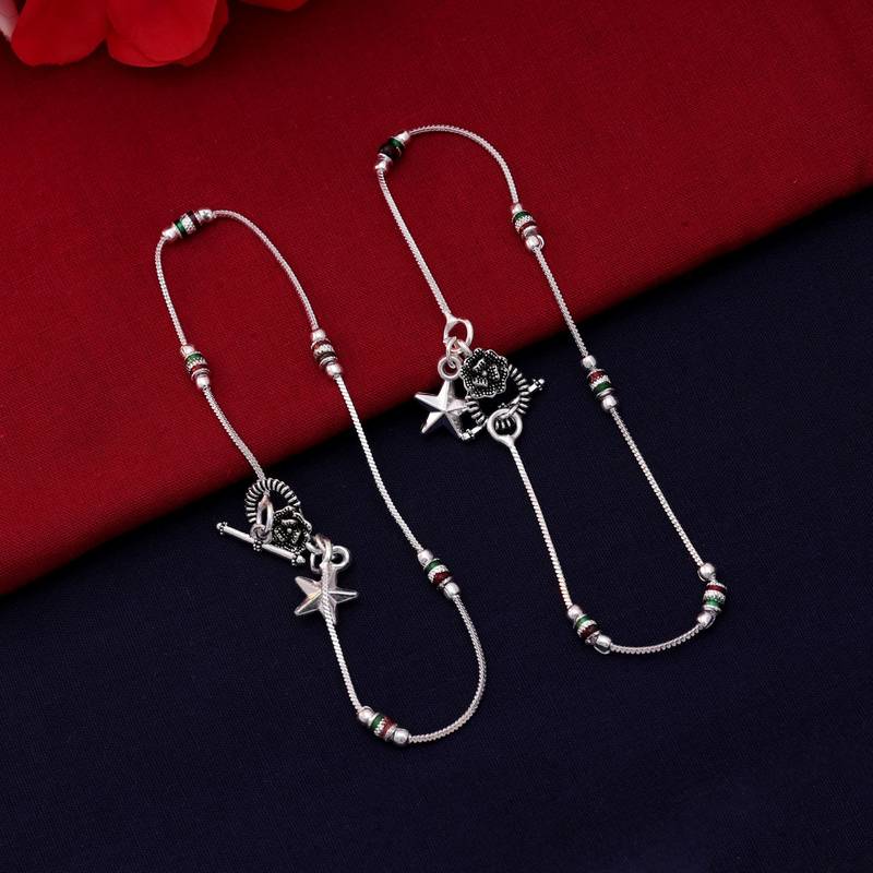 Multi color oxidised anklet