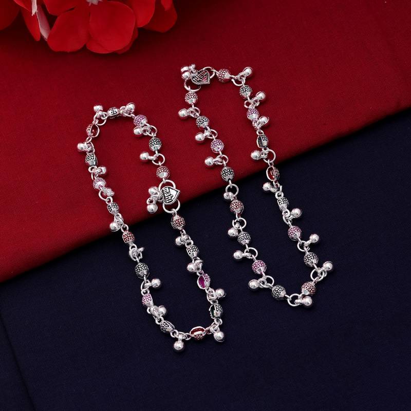 Multi color oxidised anklet