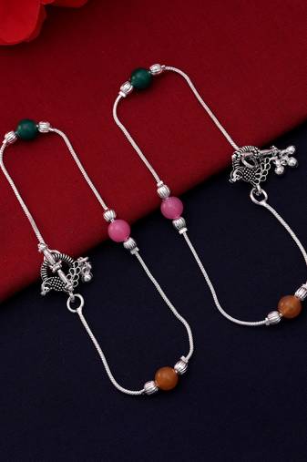 Multi color oxidised anklet