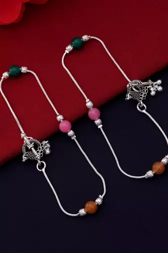 Multi color oxidised anklet