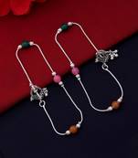 Multi color oxidised anklet