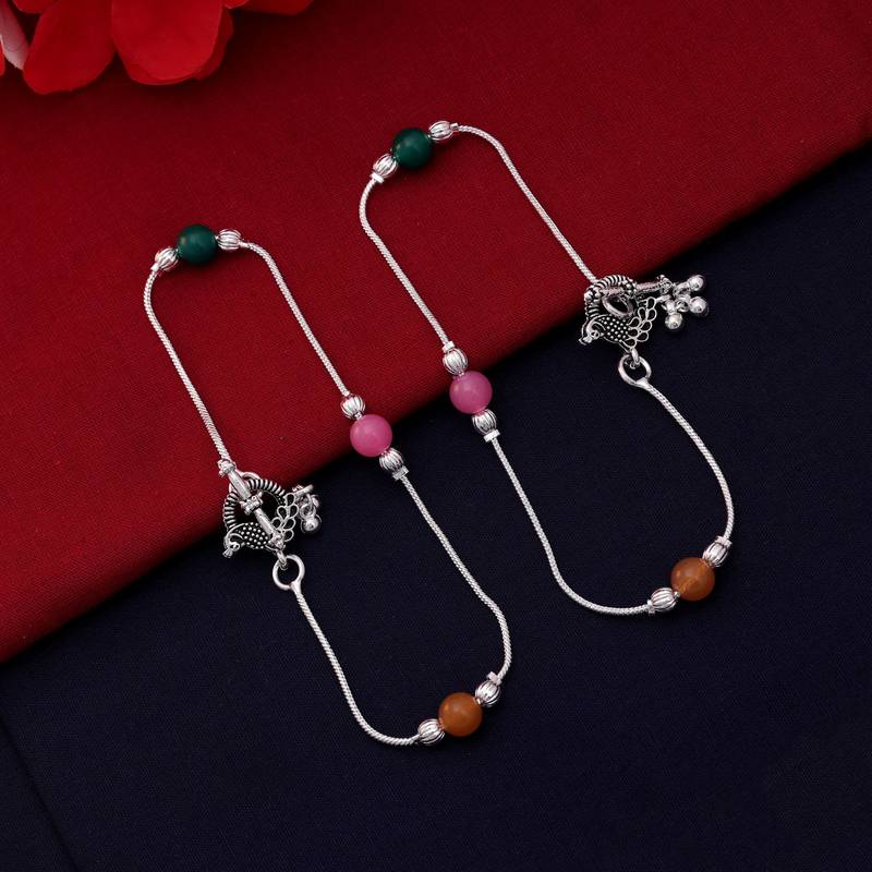 Multi color oxidised anklet