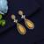 Yellow color kundan earrings