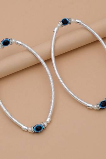 Blue color oxidised anklet