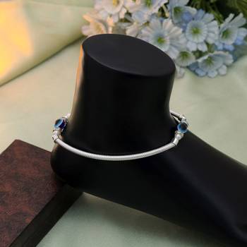 Blue color oxidised anklet 2