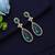Rama green color kundan earrings