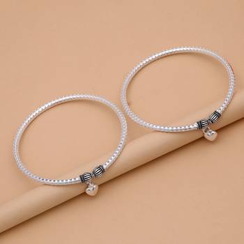 Silver color oxidised anklet 1