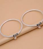 Silver color oxidised anklet