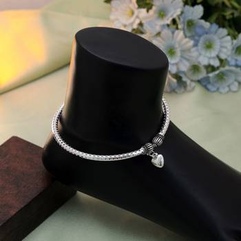 Silver color oxidised anklet 2