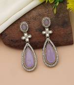 Light purple color kundan earrings