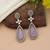 Light purple color kundan earrings