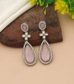 Light pink color kundan earrings