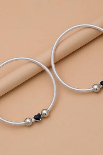 Black color oxidised anklet