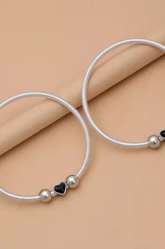 Black color oxidised anklet