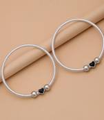 Black color oxidised anklet