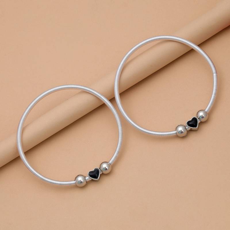 Black color oxidised anklet